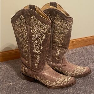 Corral Cream Leather Boots